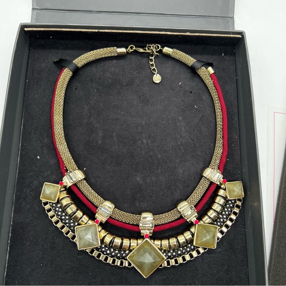 Holst + Lee for Loft Goldtone Cord Mesh Statement Necklace in Box - Picture 1 of 7